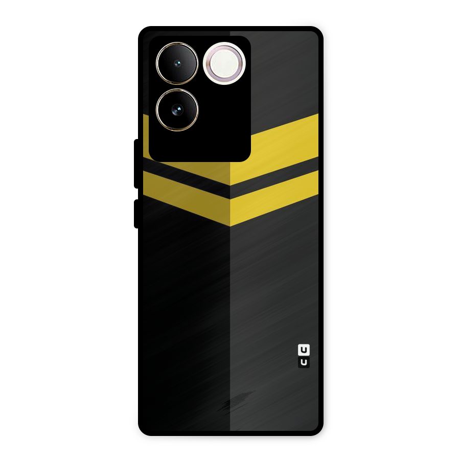 Yellow Lines Metal Back Case for Vivo T2 Pro