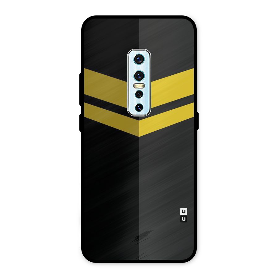 Yellow Lines Metal Back Case for Vivo V17 Pro