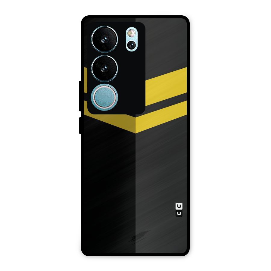 Yellow Lines Metal Back Case for Vivo V29