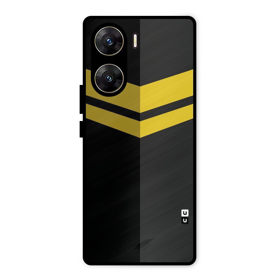 Yellow Lines Metal Back Case for Vivo V29e