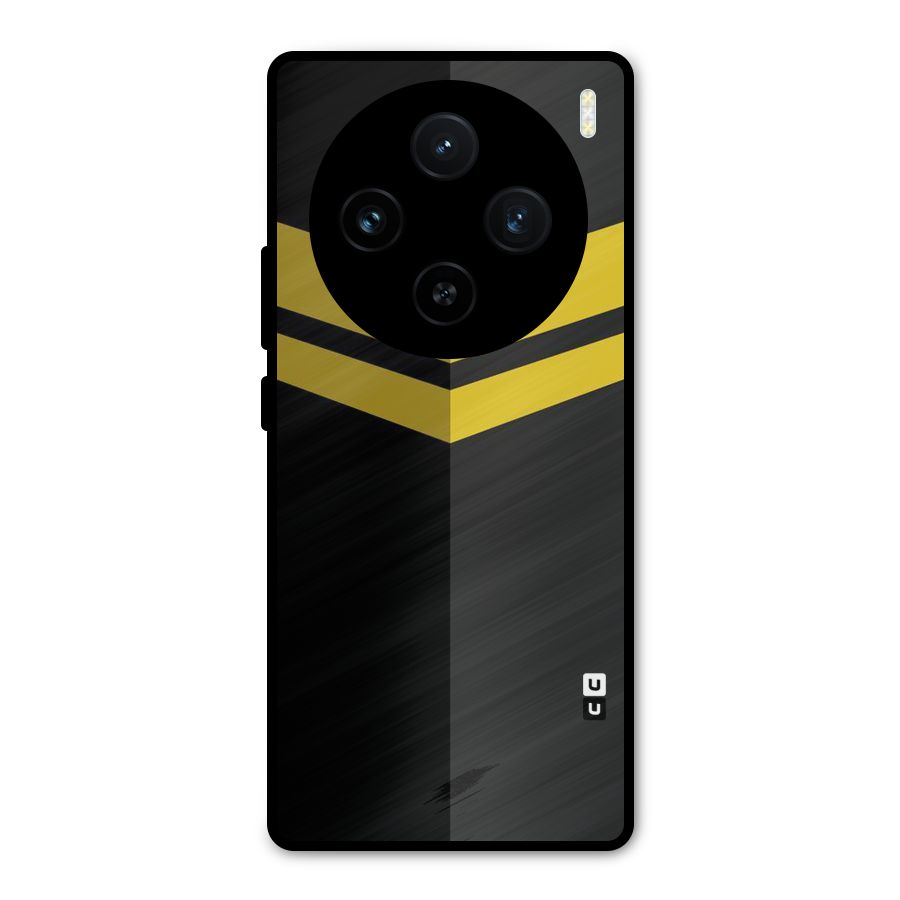 Yellow Lines Metal Back Case for Vivo X100