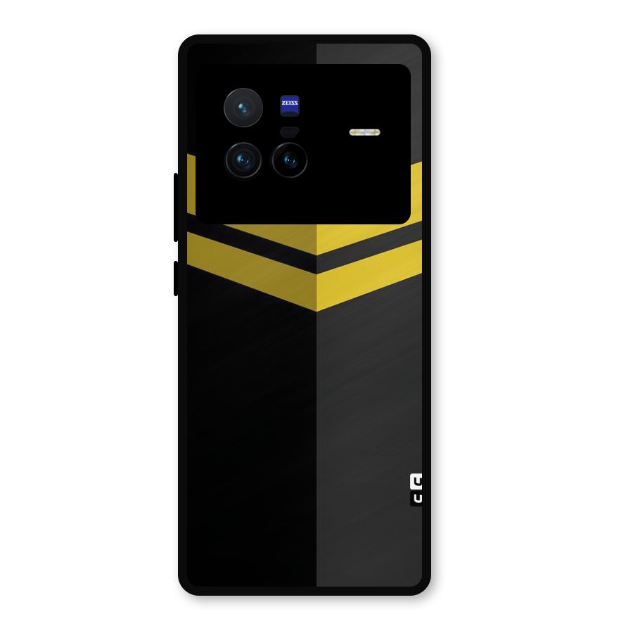 Yellow Lines Metal Back Case for Vivo X80
