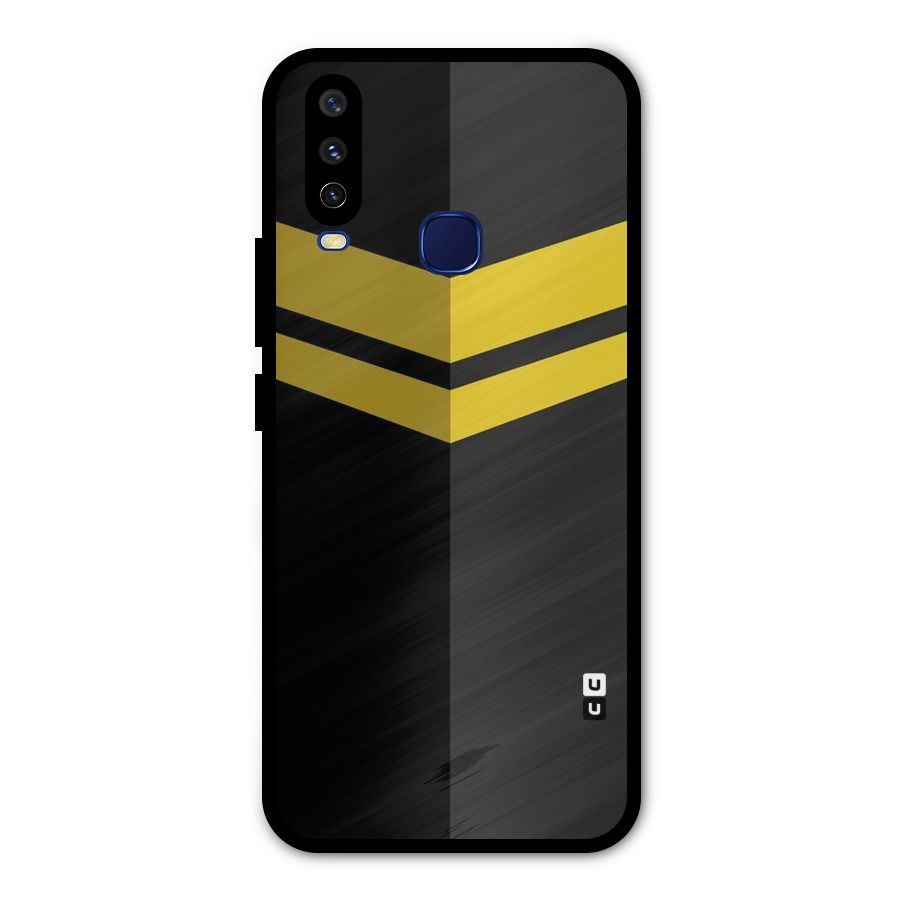 Yellow Lines Metal Back Case for Vivo Y12