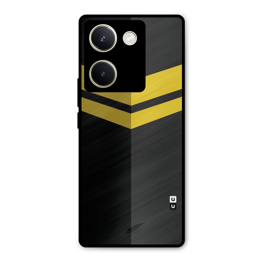 Yellow Lines Metal Back Case for Vivo Y200 Pro