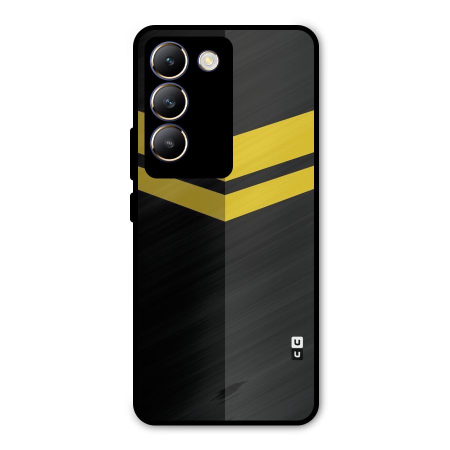 Yellow Lines Metal Back Case for Vivo Y200e