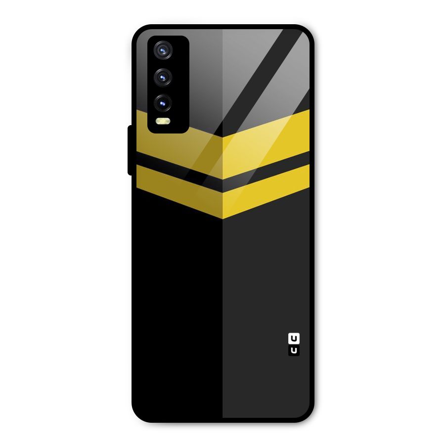 Yellow Lines Metal Back Case for Vivo Y20 2021