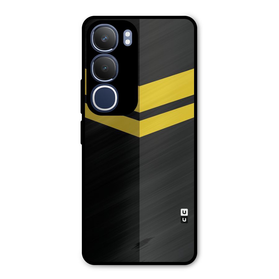 Yellow Lines Metal Back Case for Vivo Y29
