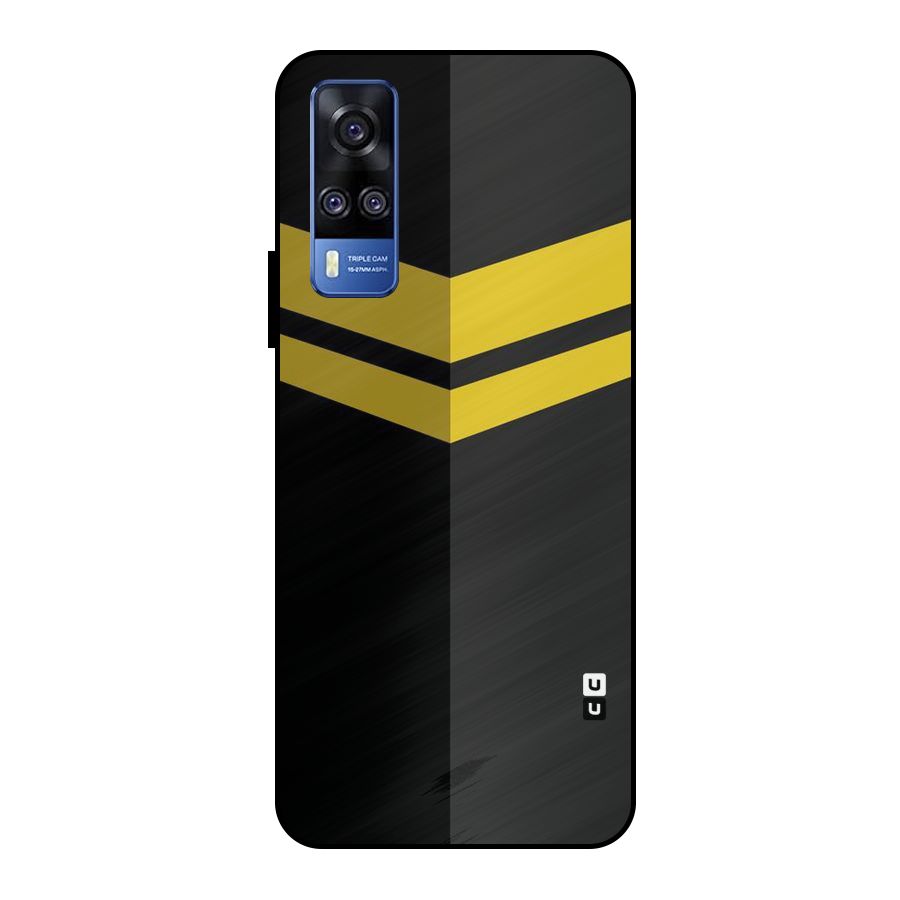 Yellow Lines Metal Back Case for Vivo Y51