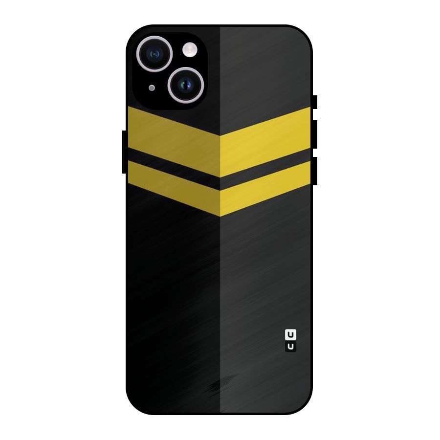 Yellow Lines Metal Back Case for iPhone 14 Plus