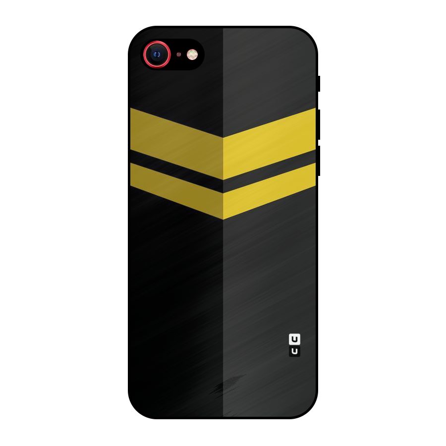 Yellow Lines Metal Back Case for iPhone 7