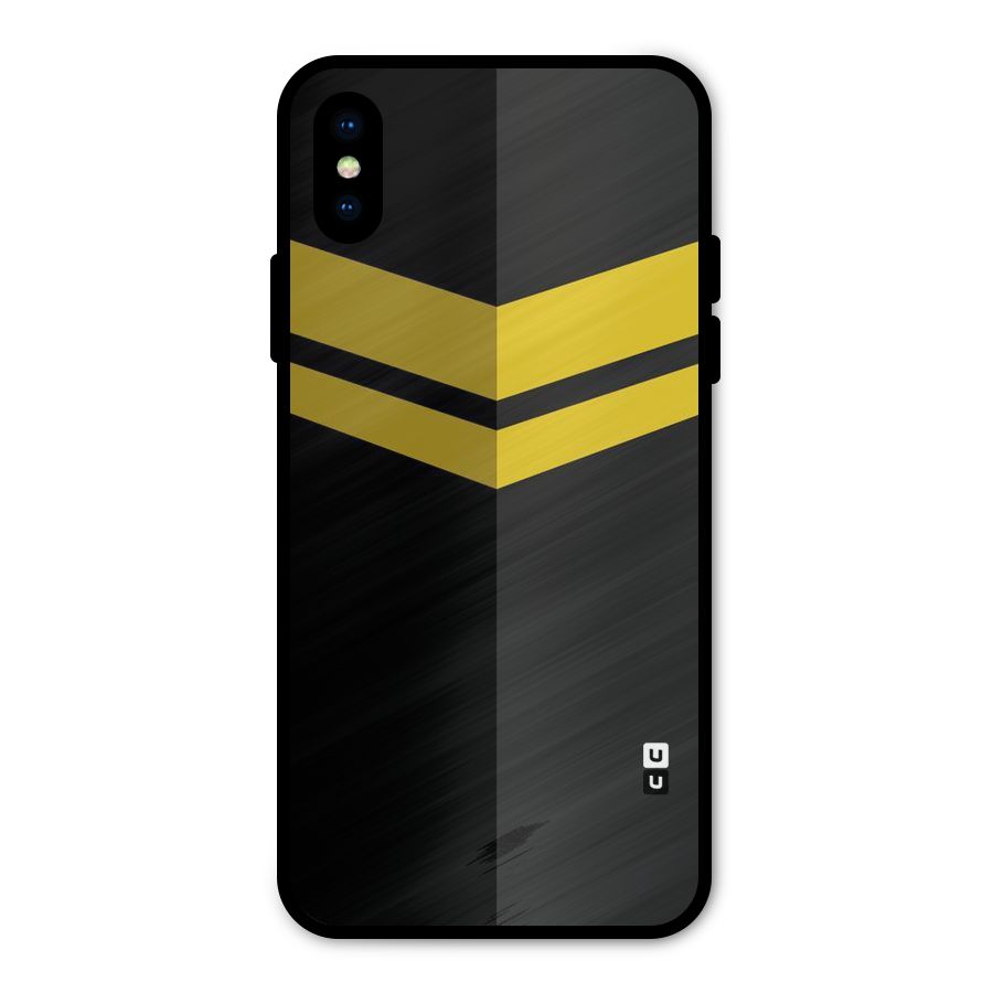 Yellow Lines Metal Back Case for iPhone X