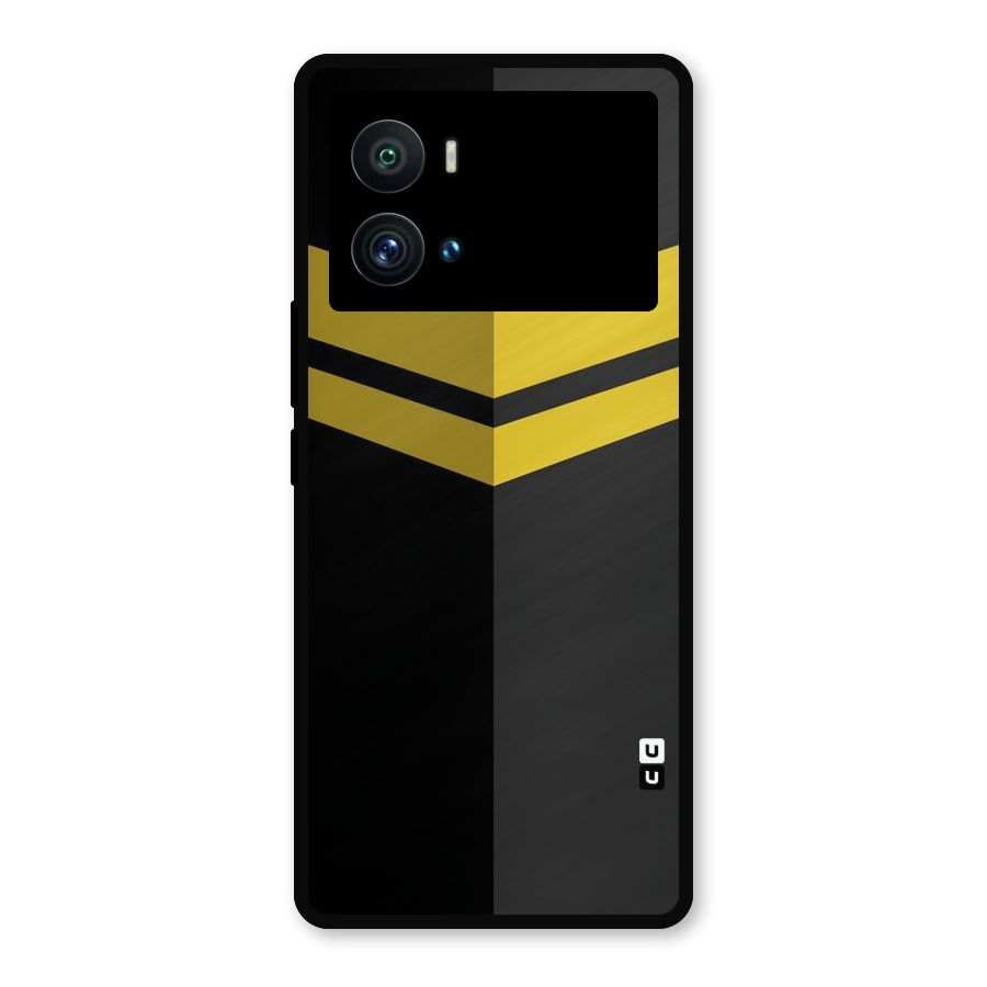 Yellow Lines Metal Back Case for iQOO 9 Pro