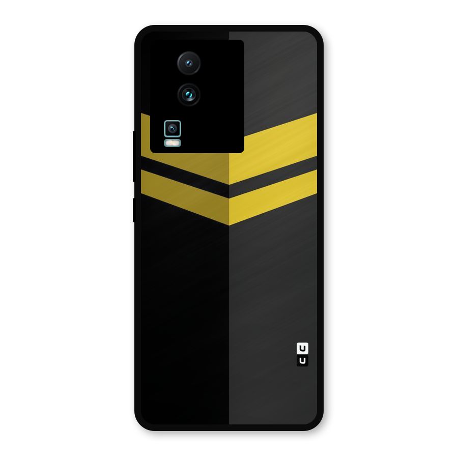 Yellow Lines Metal Back Case for iQOO Neo 7