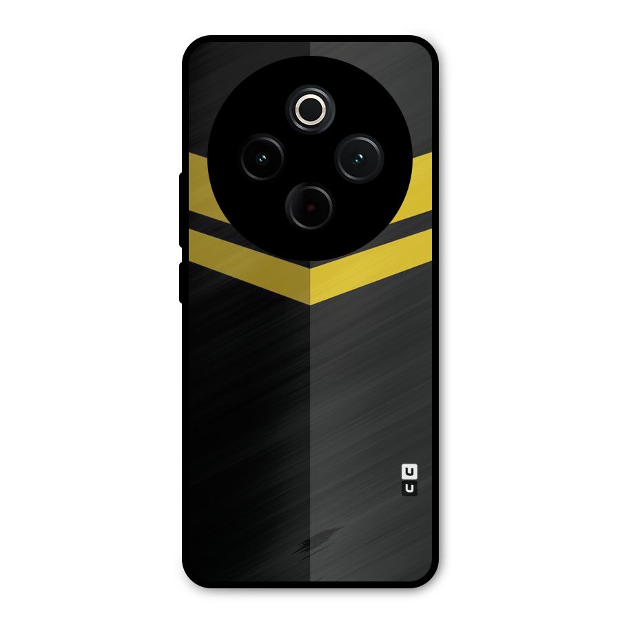 Yellow Lines Metal Back Case for iQOO Z10