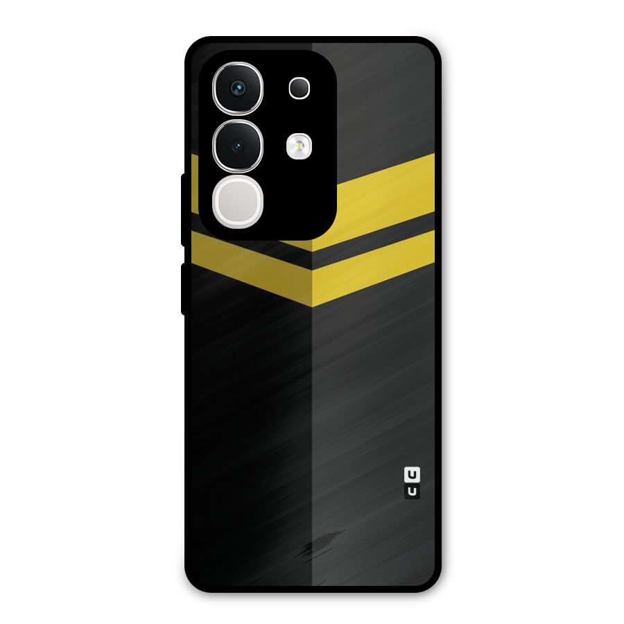 Yellow Lines Metal Back Case for iQOO Z10x