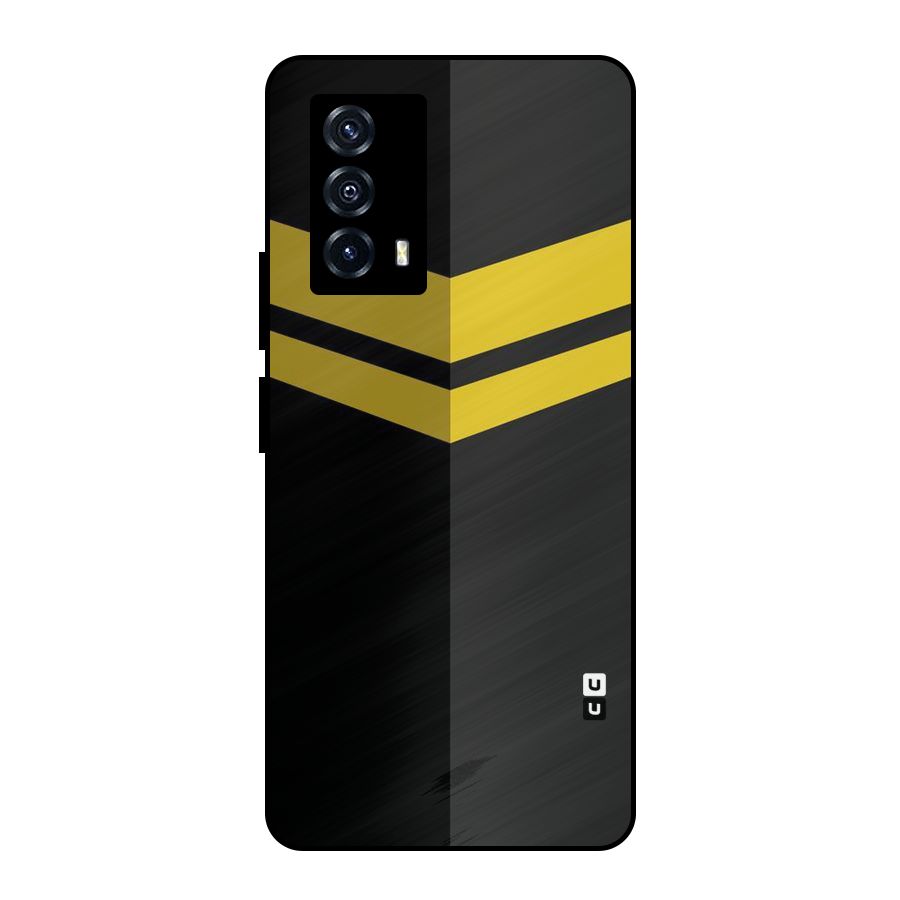 Yellow Lines Metal Back Case for iQOO Z5