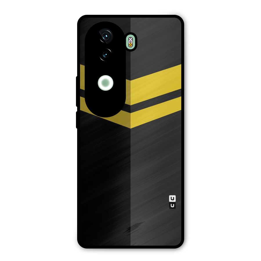 Yellow Lines Metal Back Case for iQOO Z9s