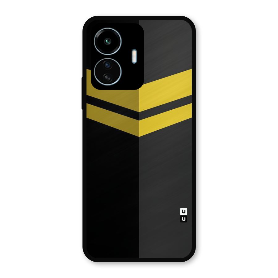 Yellow Lines Metal Back Case for vivo iQOO Z6 Lite 5G