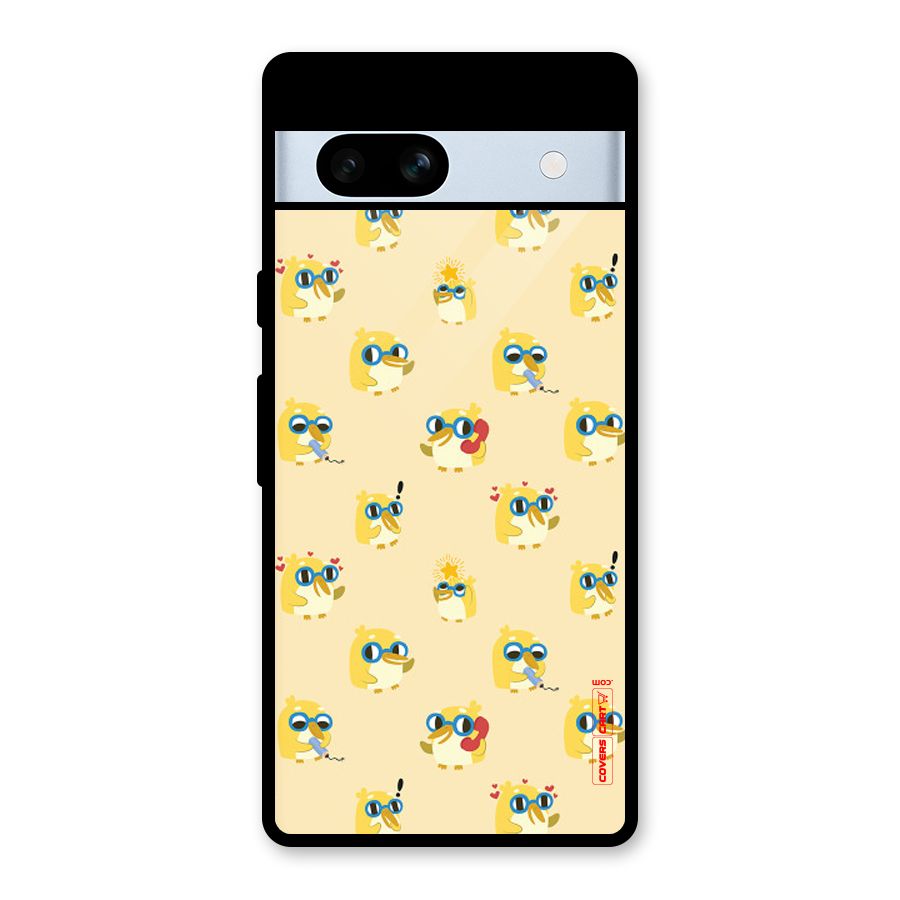 Yellow Parrot Glass Back Case for Google Pixel 7a