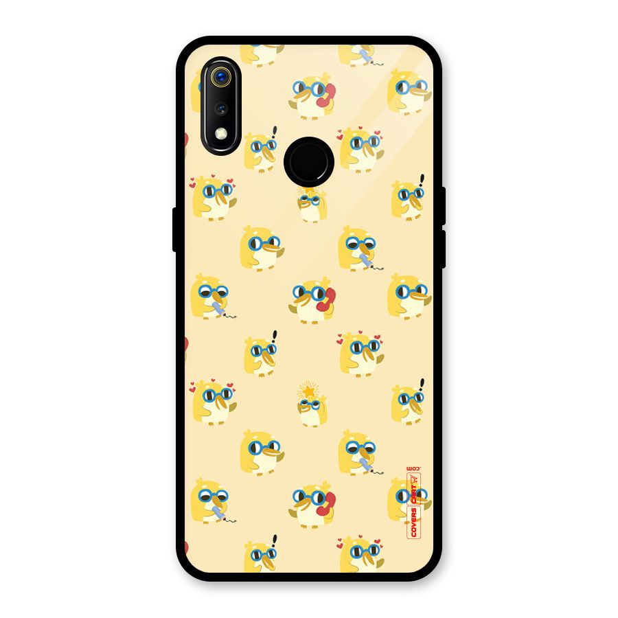 Yellow Parrot Glass Back Case for Realme 3