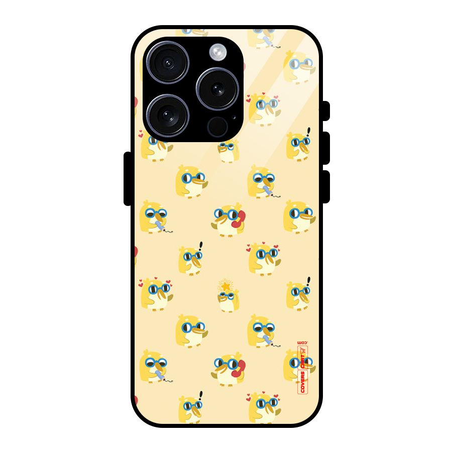 Yellow Parrot Glass Back Case for iPhone 15 Pro