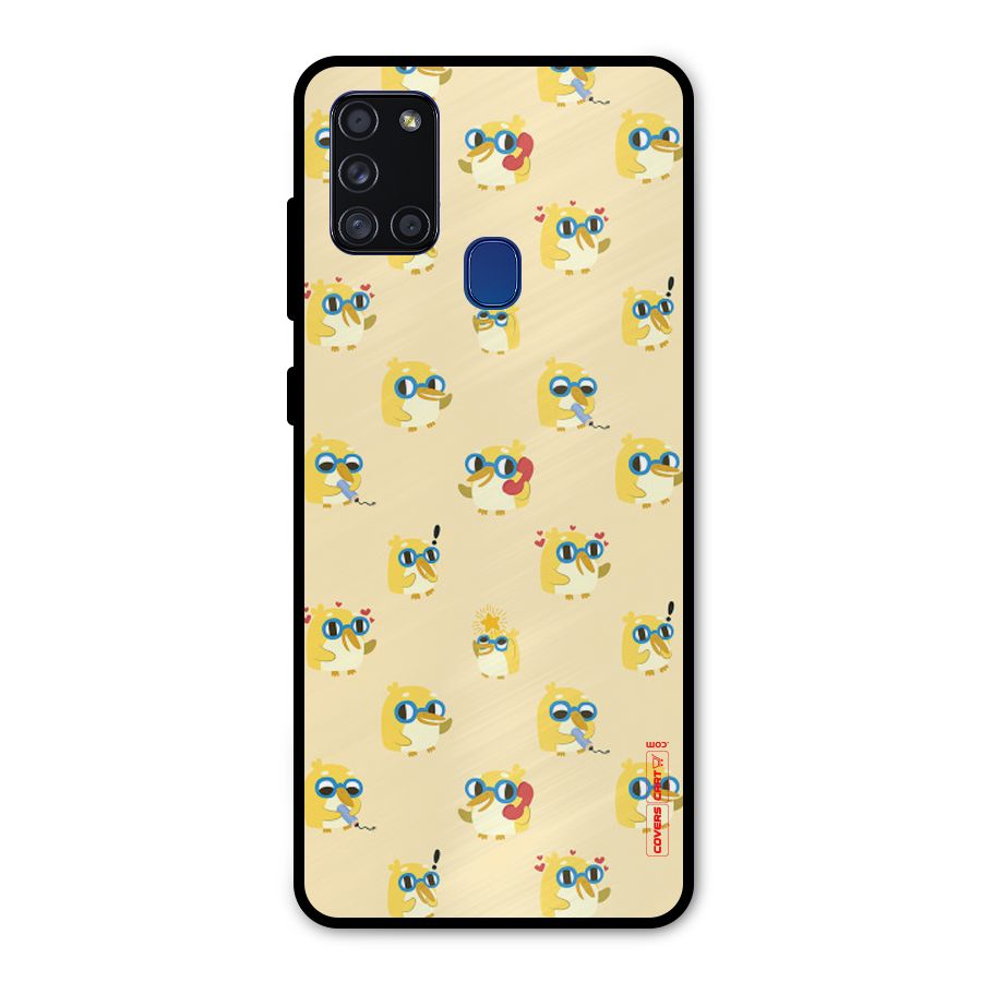 Yellow Parrot Metal Back Case for Galaxy A21s