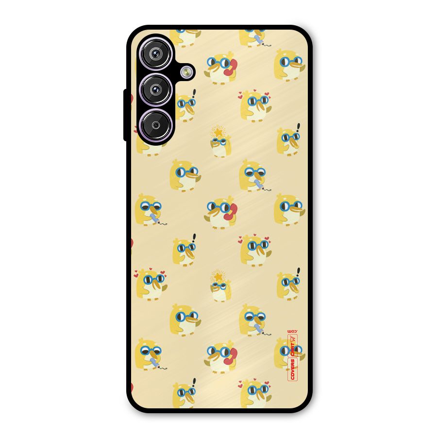 Yellow Parrot Metal Back Case for Galaxy F15
