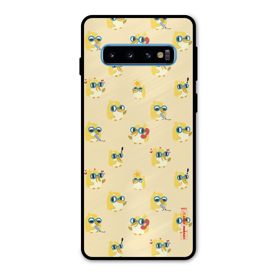 Yellow Parrot Metal Back Case for Galaxy S10