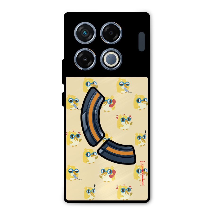 Yellow Parrot Metal Back Case for Infinix GT 20 Pro