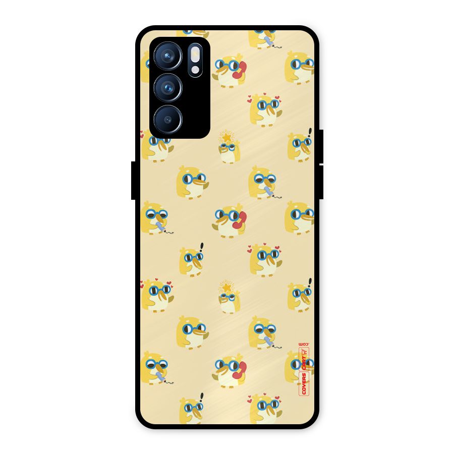 Yellow Parrot Metal Back Case for Oppo Reno6 5G