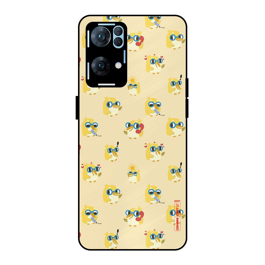Yellow Parrot Metal Back Case for Oppo Reno7 Pro 5G