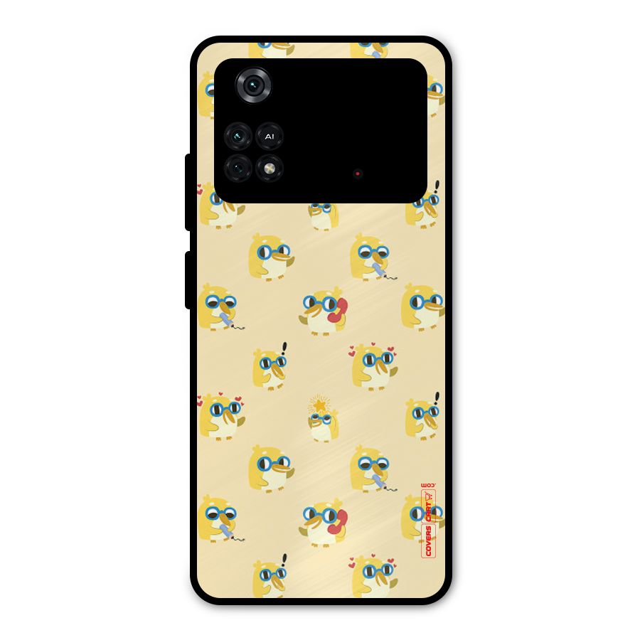 Yellow Parrot Metal Back Case for Poco M4 Pro 4G
