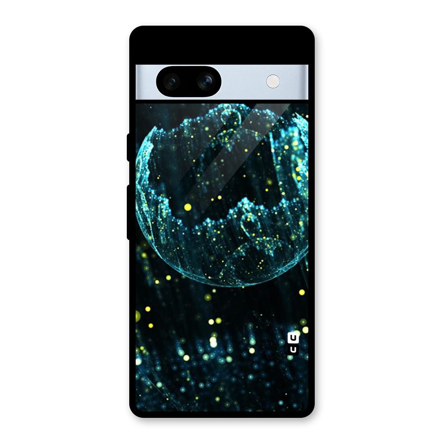 Yellow Rain Glass Back Case for Google Pixel 7a