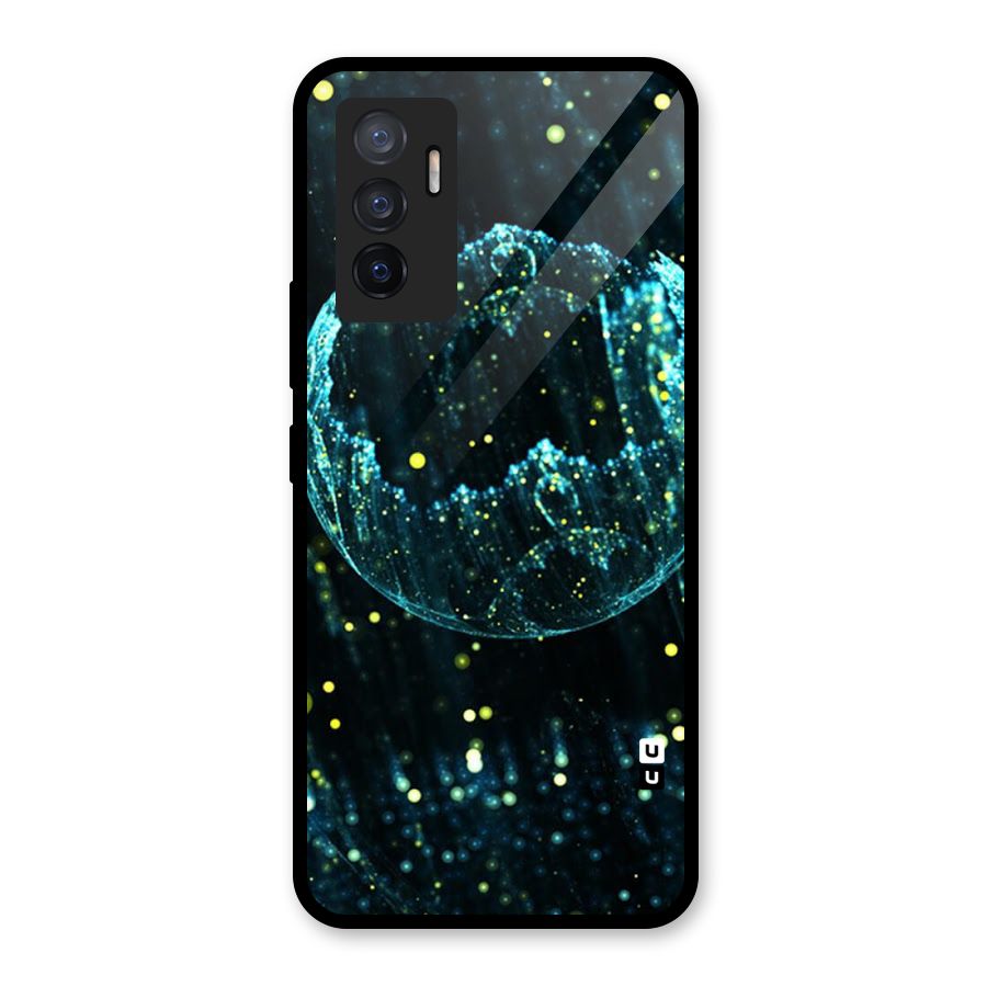 Yellow Rain Glass Back Case for Vivo V23e