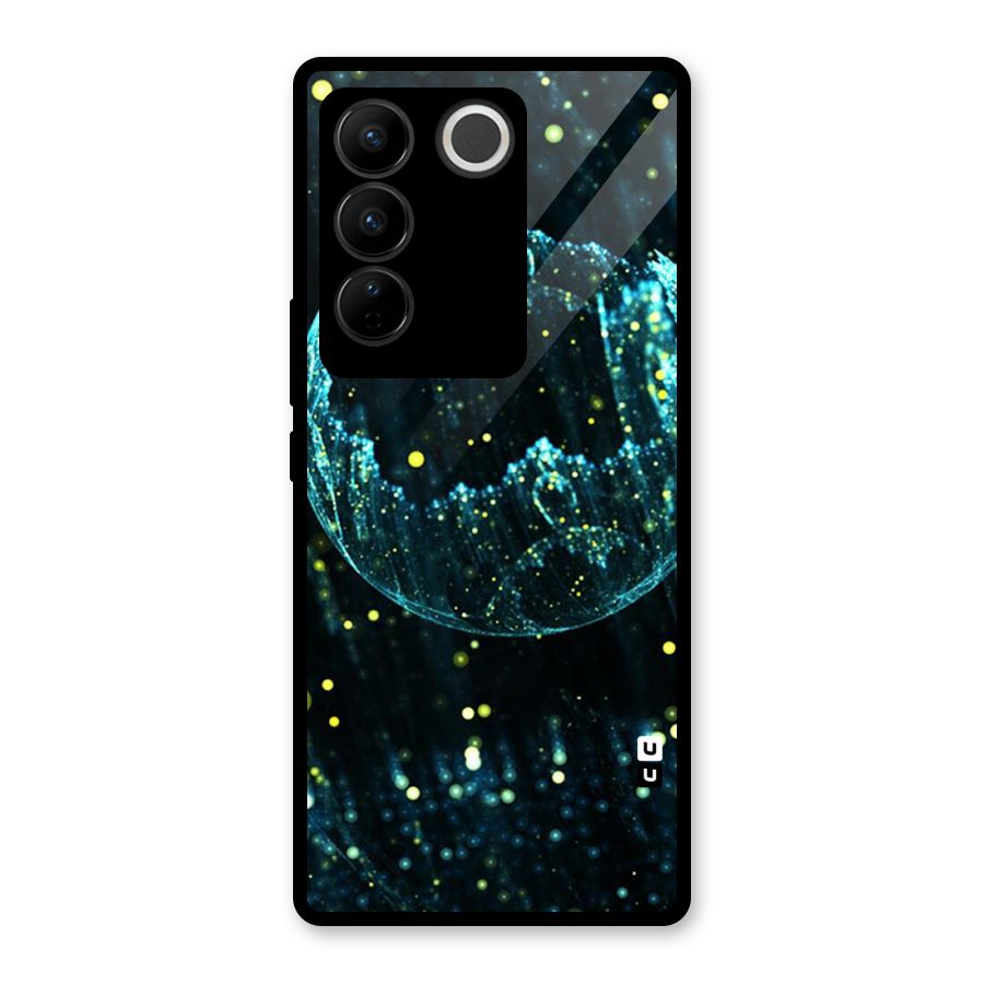 Yellow Rain Glass Back Case for Vivo V27 Pro