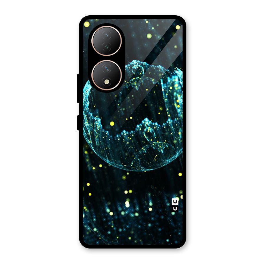 Yellow Rain Glass Back Case for Vivo Y100A