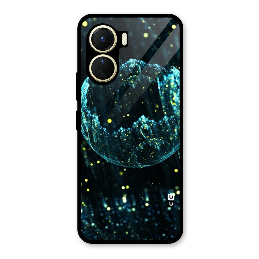 Yellow Rain Glass Back Case for Vivo Y16