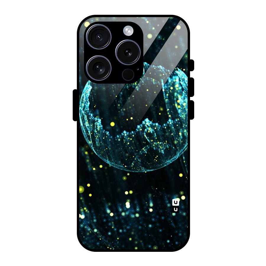 Yellow Rain Glass Back Case for iPhone 15 Pro