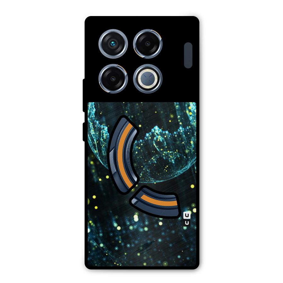 Yellow Rain Metal Back Case for Infinix GT 20 Pro