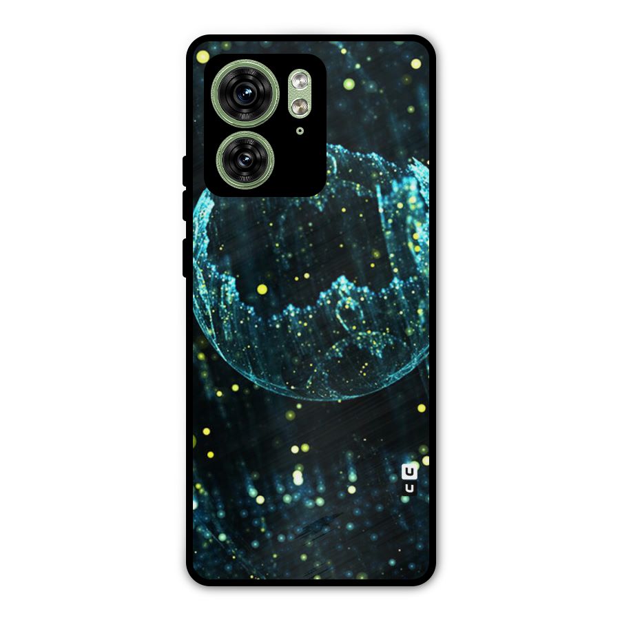 Yellow Rain Metal Back Case for Motorola Edge 40 5G