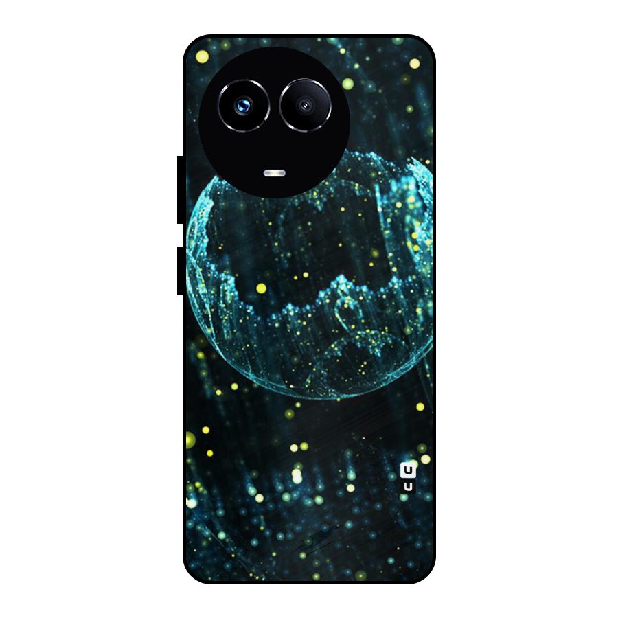 Yellow Rain Metal Back Case for Realme 11X