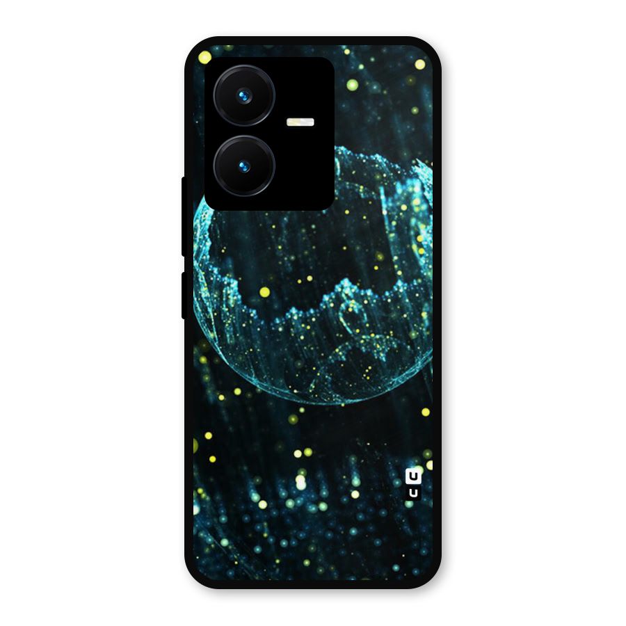 Yellow Rain Metal Back Case for Vivo Y22