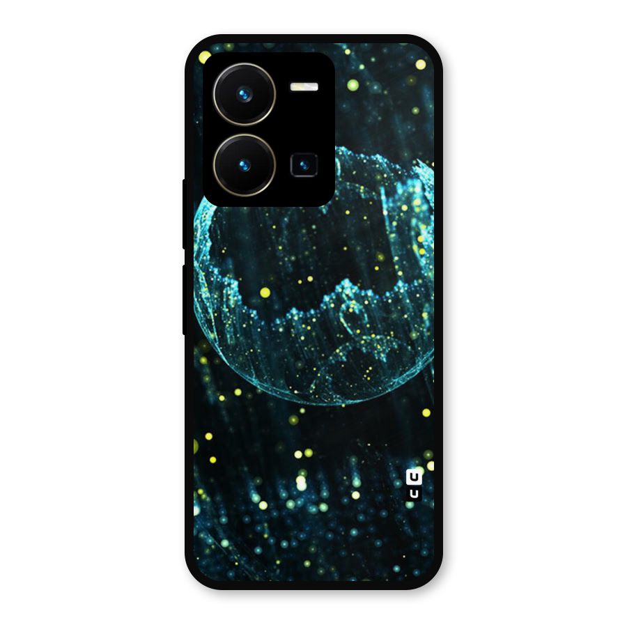 Yellow Rain Metal Back Case for Vivo Y35