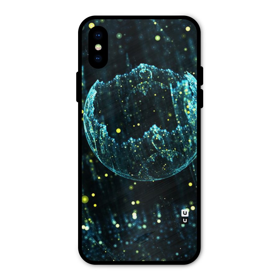 Yellow Rain Metal Back Case for iPhone X
