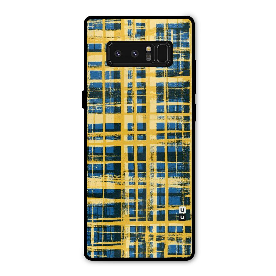 Yellow Rugged Check Design Metal Back Case for Galaxy Note 8