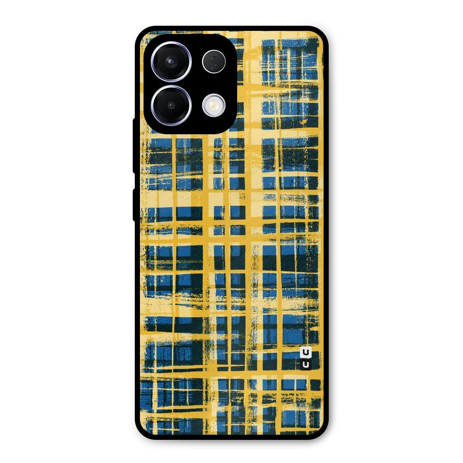 Yellow Rugged Check Design Metal Back Case for Oppo K13