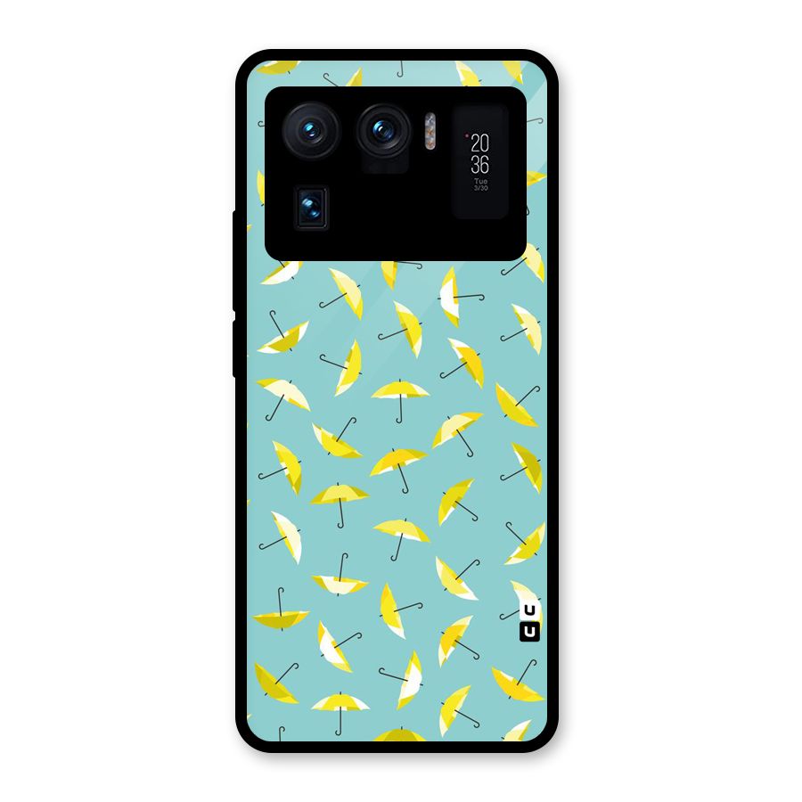 Yellow Umbrella Pattern Glass Back Case for Mi 11 Ultra