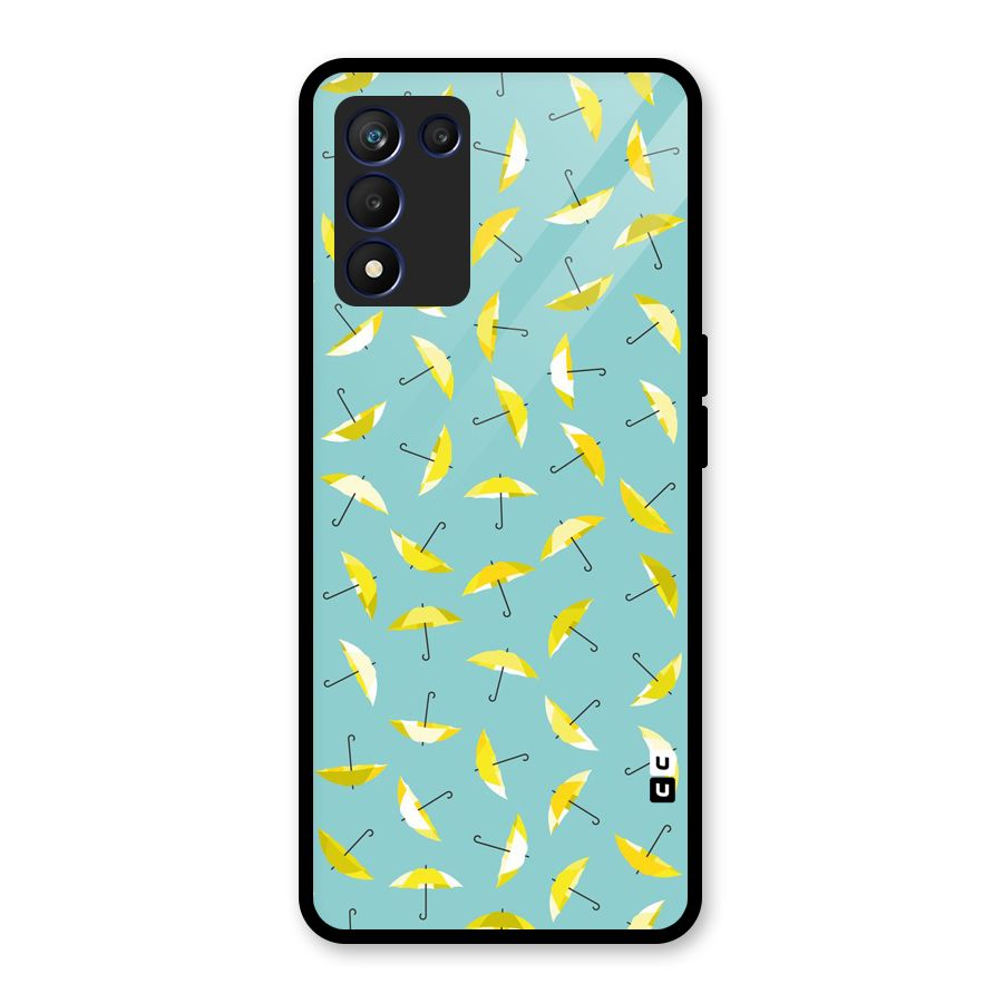 Yellow Umbrella Pattern Glass Back Case for Realme 9 5G Speed