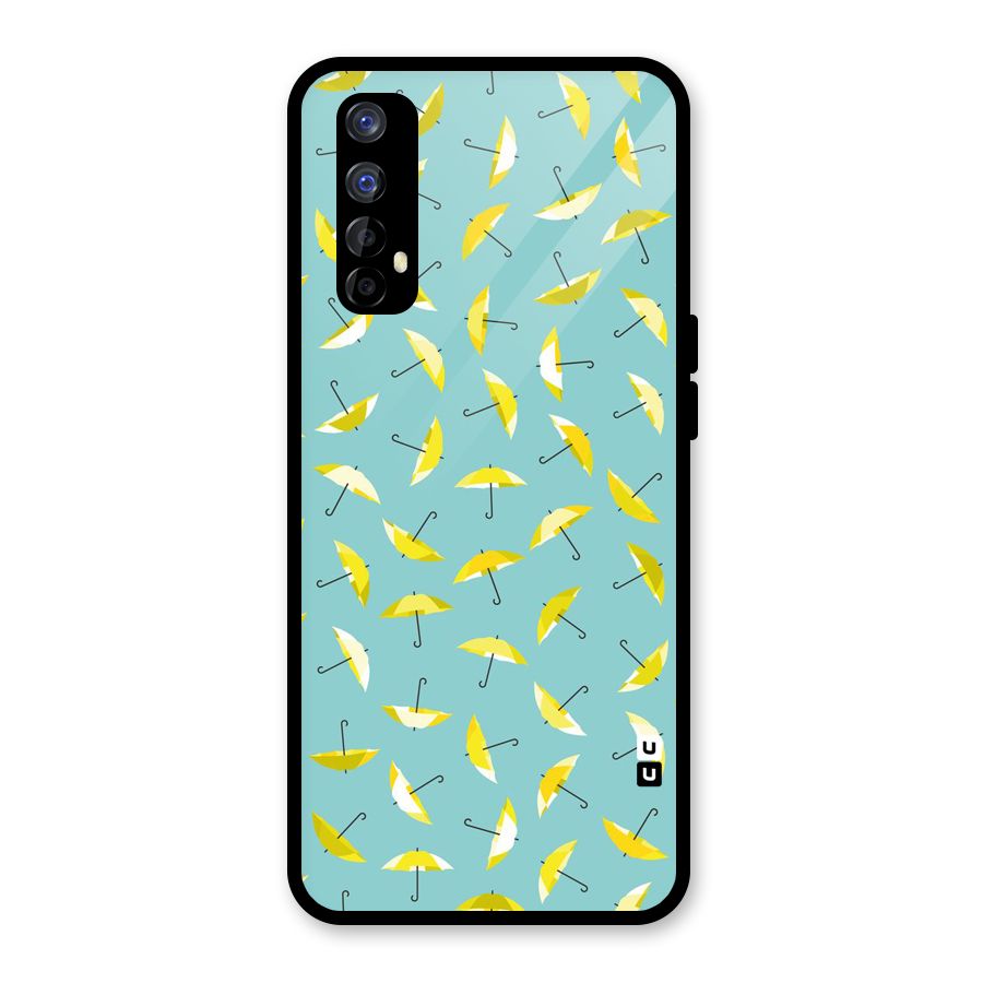 Yellow Umbrella Pattern Glass Back Case for Realme Narzo 20 Pro