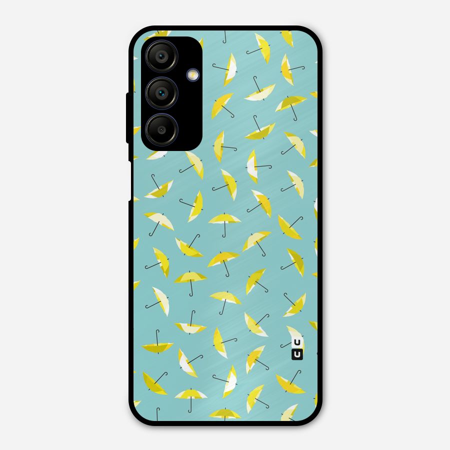 Yellow Umbrella Pattern Metal Back Case for Galaxy A15 5G